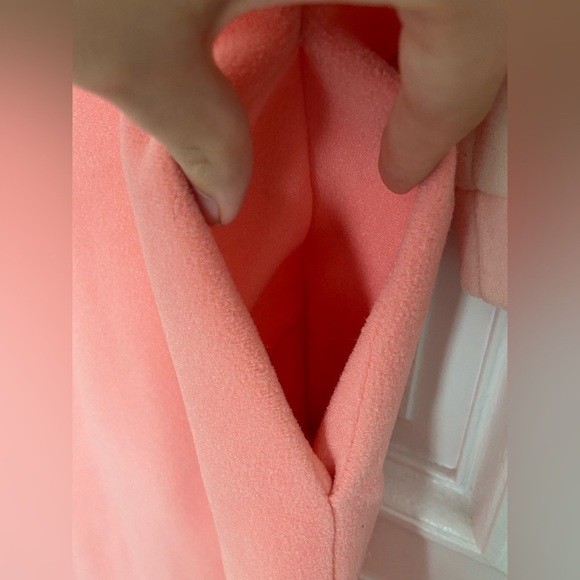 Vanity Fair Vintage Retro Fleece Pink & Cream Stripe Comfy Soft House Robe 70’s - Picture 10 of 15